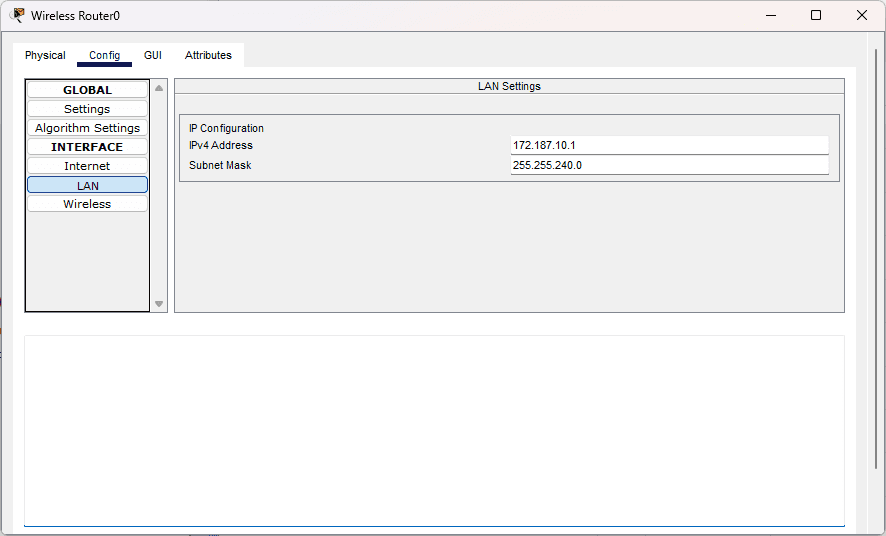 Screenshot Config Wireless Router LAN