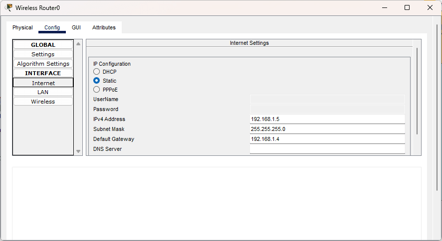 Screenshot Config Wireless Router